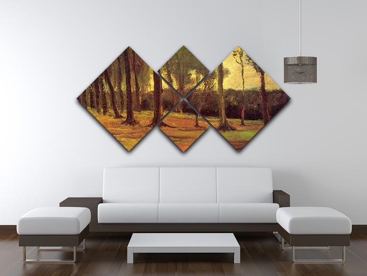Edge of a Wood by Van Gogh 4 Square Multi Panel Canvas - Canvas Art Rocks - 3