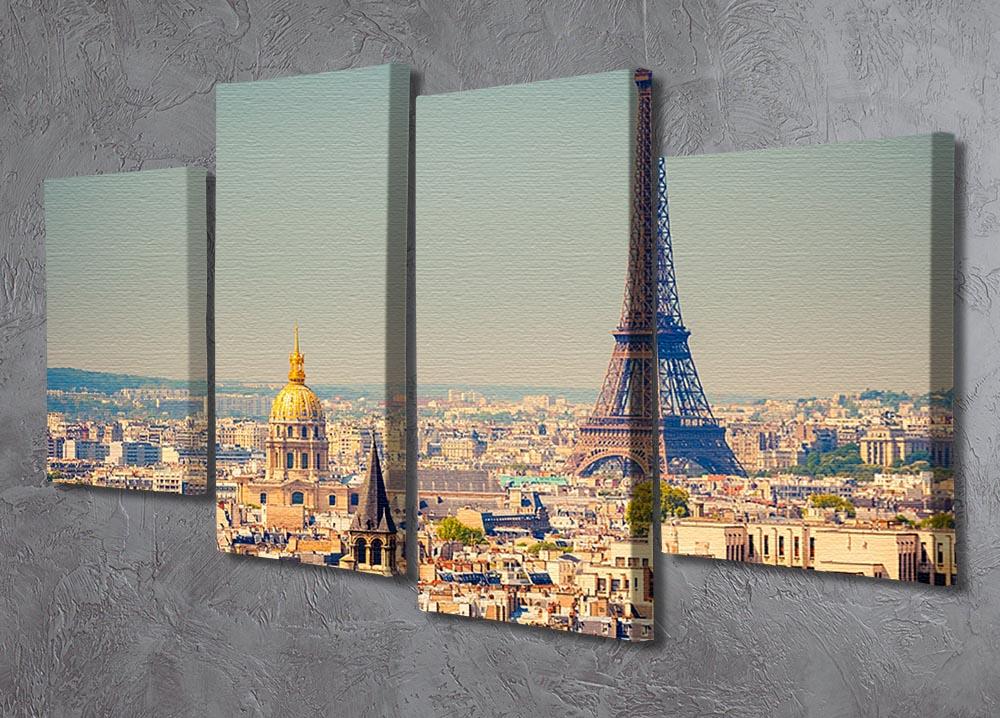 Eiffel Tower Sunny Day 4 Split Panel Canvas  - Canvas Art Rocks - 2
