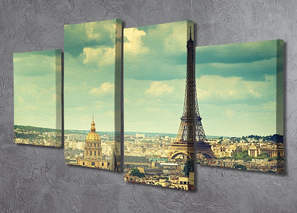 Eiffel tower Paris France 4 Split Panel Canvas  - Canvas Art Rocks - 2