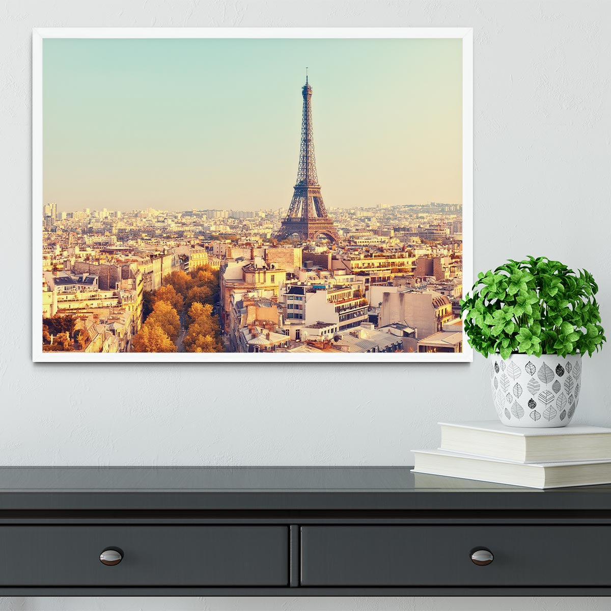 Eiffel tower at sunset Framed Print - Canvas Art Rocks -6