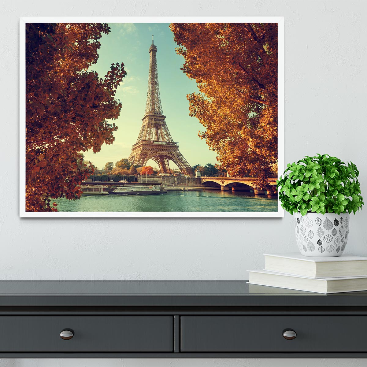 Eiffel tower in autumn time Framed Print - Canvas Art Rocks -6