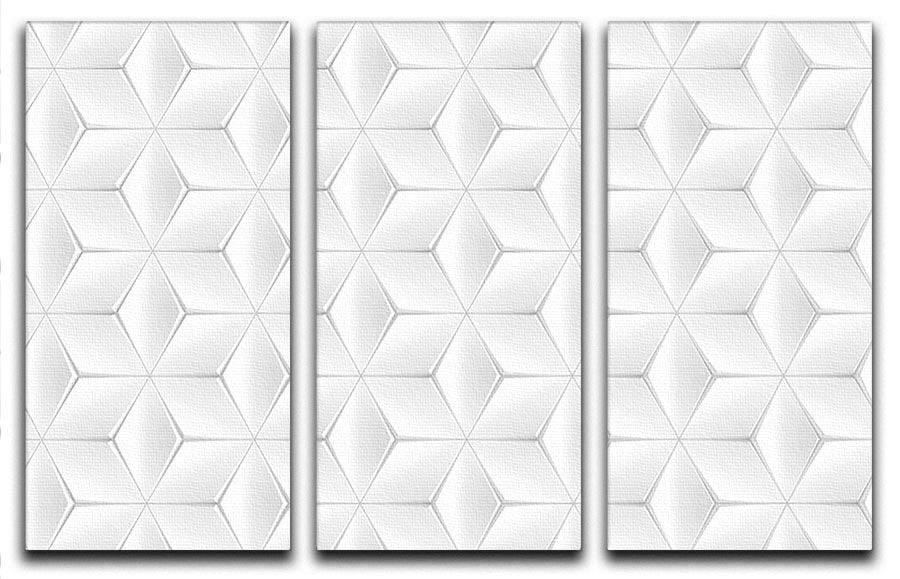 Elegant White Geometric Background 3 Split Panel Canvas Print - Canvas Art Rocks - 1