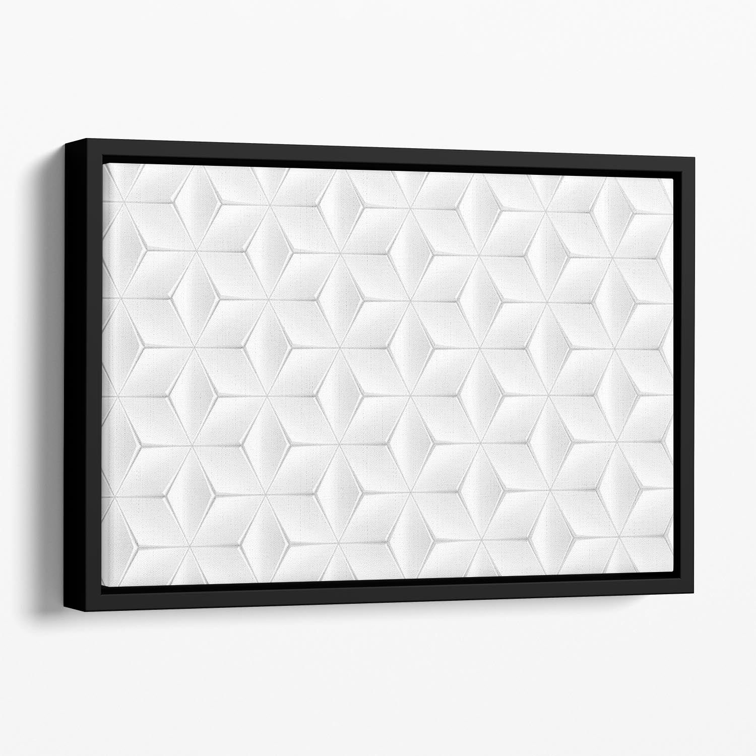 Elegant White Geometric Background Floating Framed Canvas - Canvas Art Rocks - 1