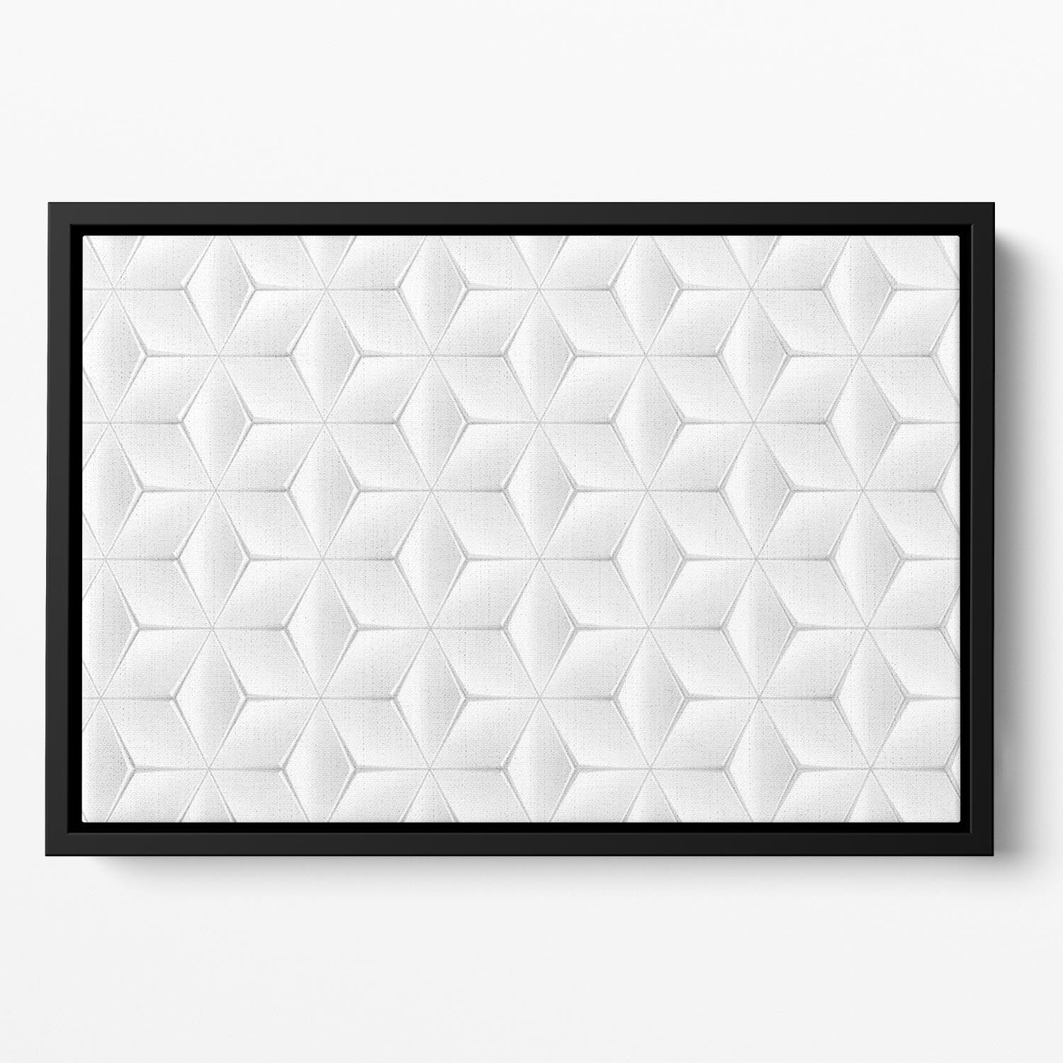 Elegant White Geometric Background Floating Framed Canvas - Canvas Art Rocks - 2