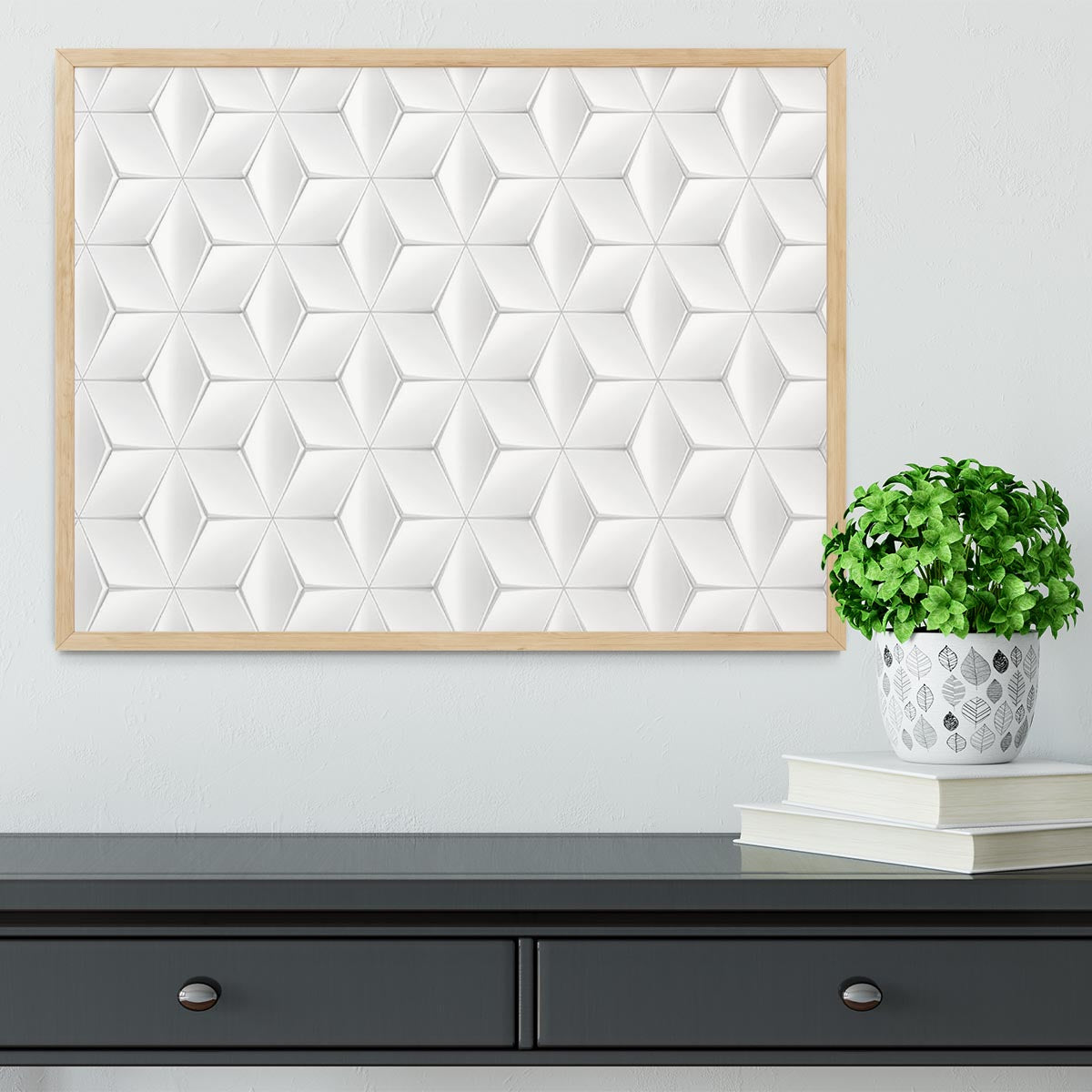 Elegant White Geometric Background Framed Print - Canvas Art Rocks - 4