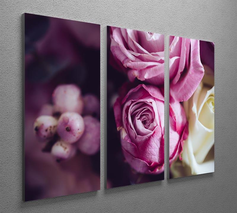 Elegant bouquet of pink and white roses 3 Split Panel Canvas Print - Canvas Art Rocks - 2