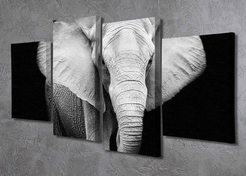 Elephant 4 Split Panel Canvas - Canvas Art Rocks - 2