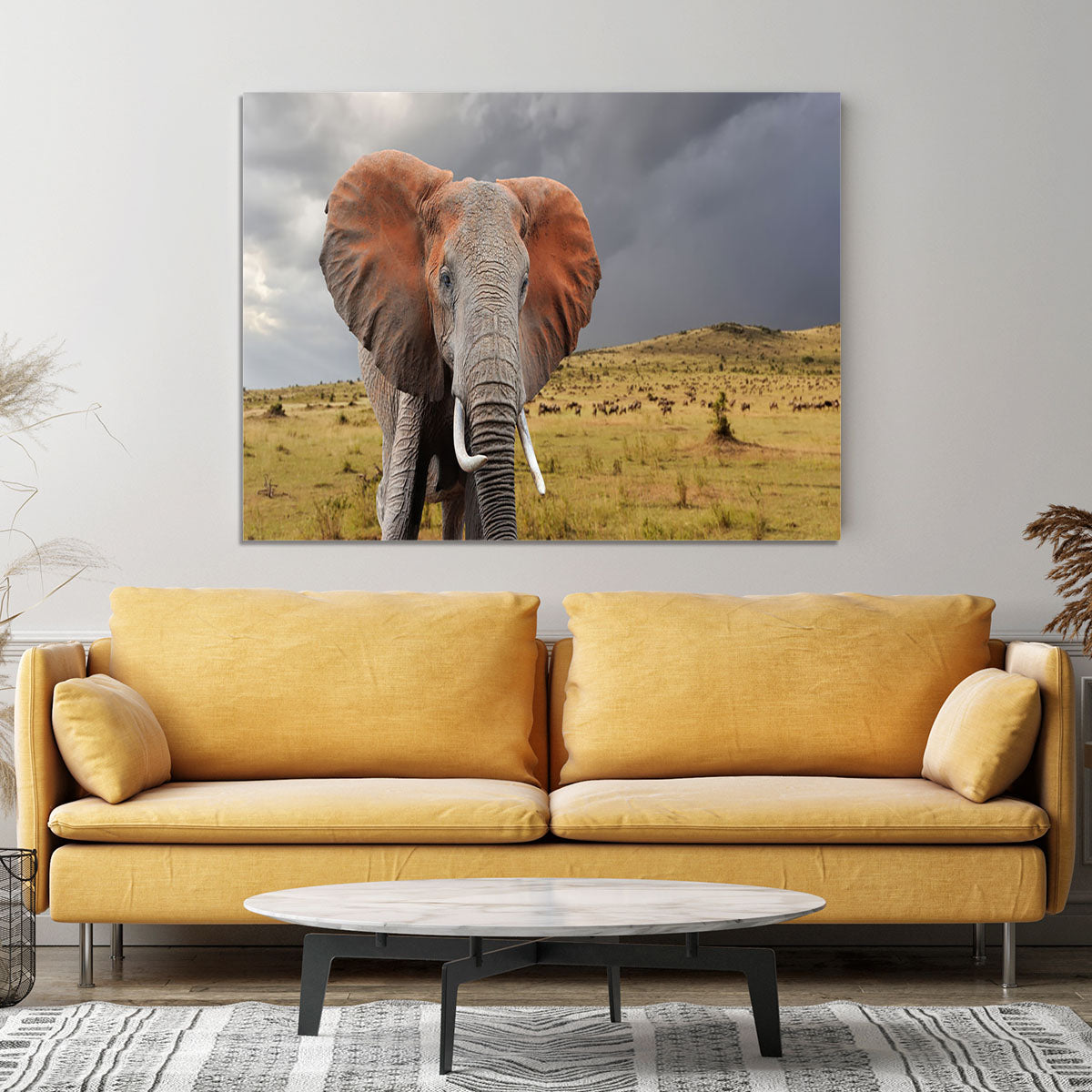 Elephant in National park of Kenya Canvas Print or Poster - Canvas Art Rocks - 4