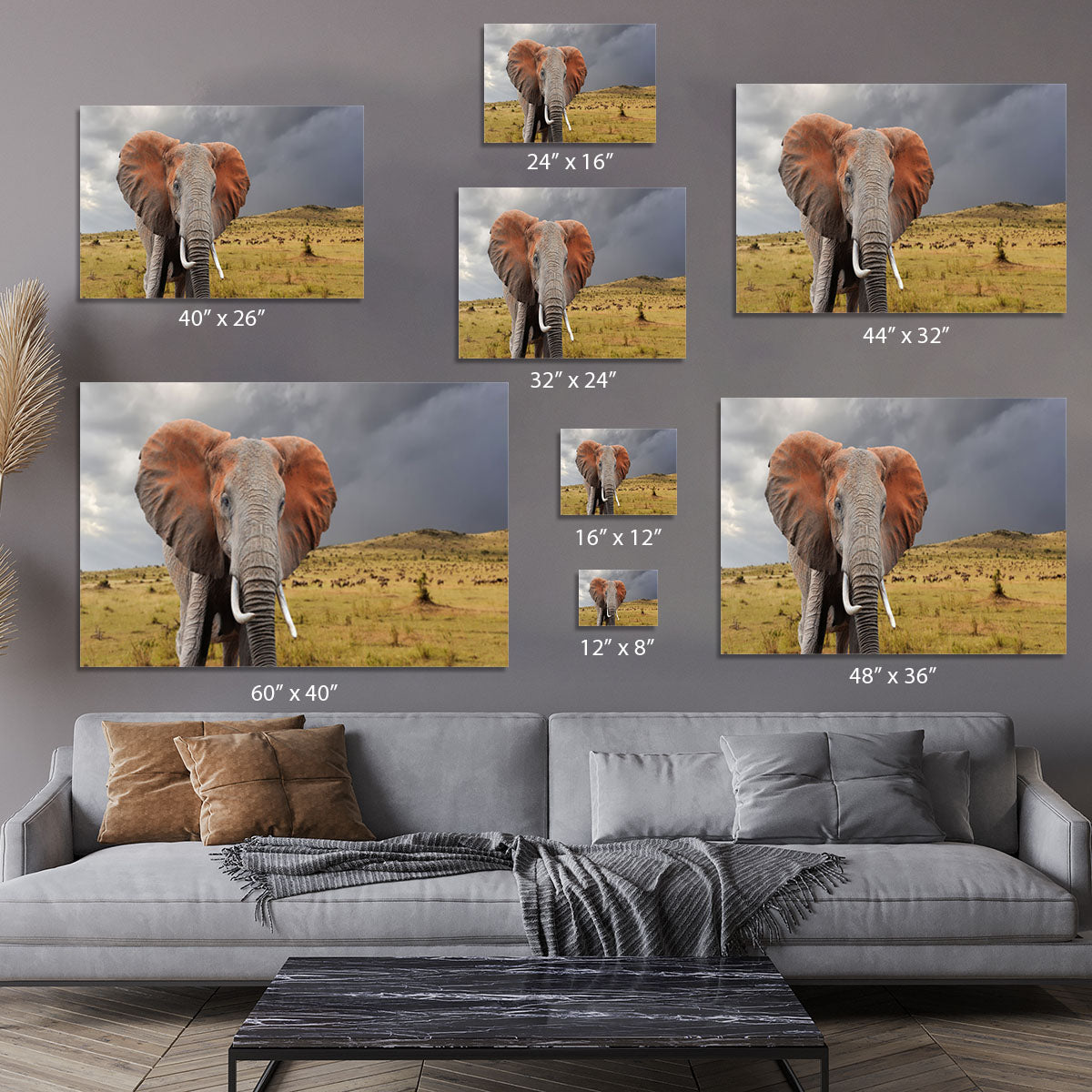 Elephant in National park of Kenya Canvas Print or Poster - Canvas Art Rocks - 7