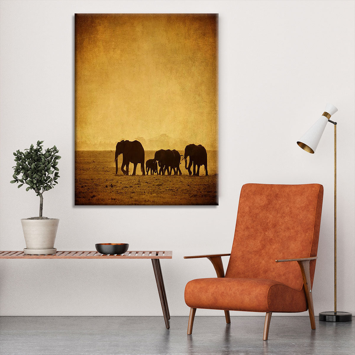 Elephants family amboseli kenya Canvas Print or Poster - Canvas Art Rocks - 6