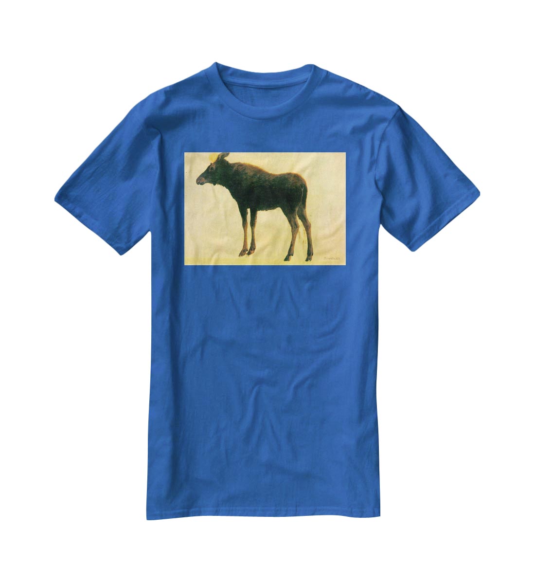 Elk by Bierstadt T-Shirt - Canvas Art Rocks - 2