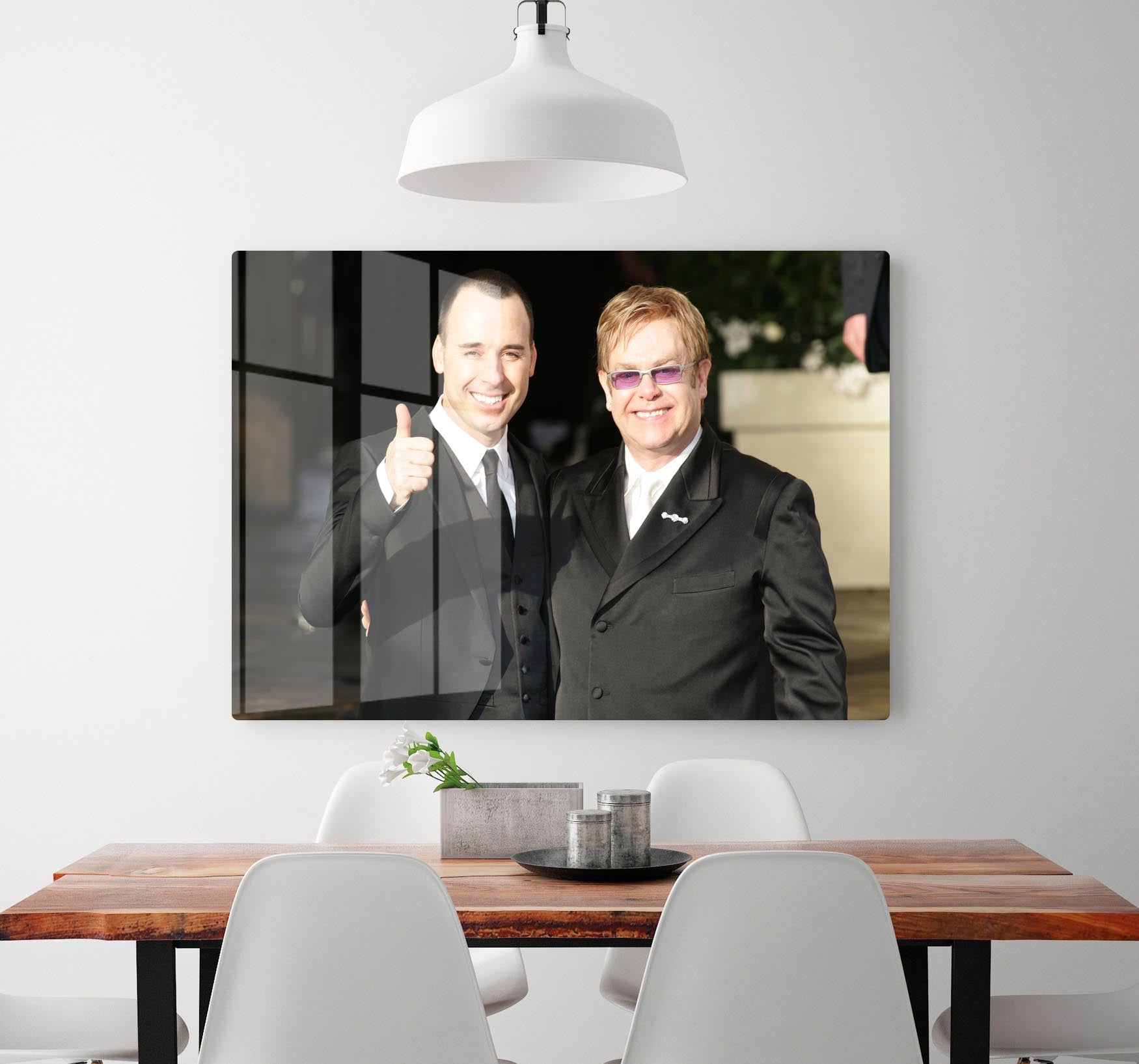 Elton John and David Furnish HD Metal Print