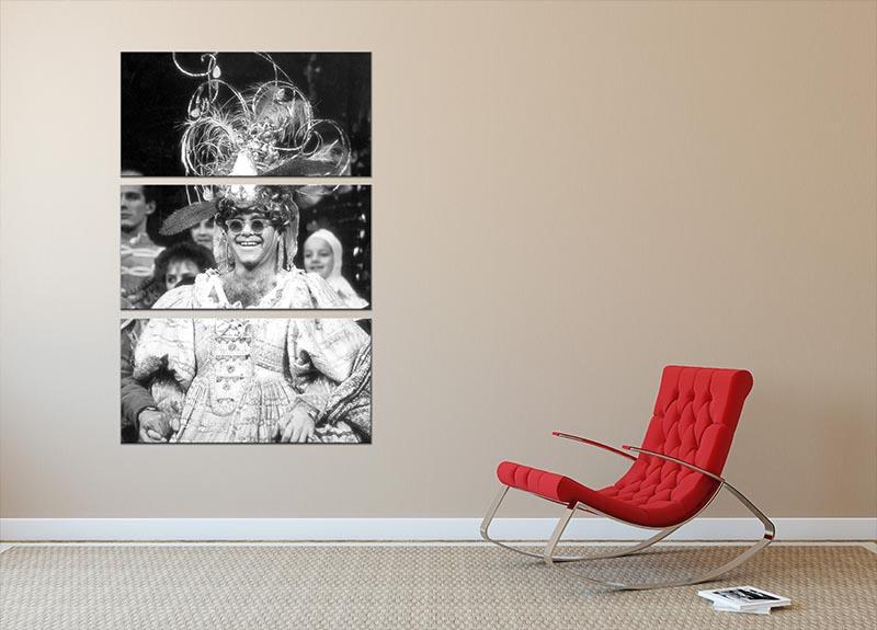 Elton John as a panto dame 3 Split Panel Canvas Print - Canvas Art Rocks - 2