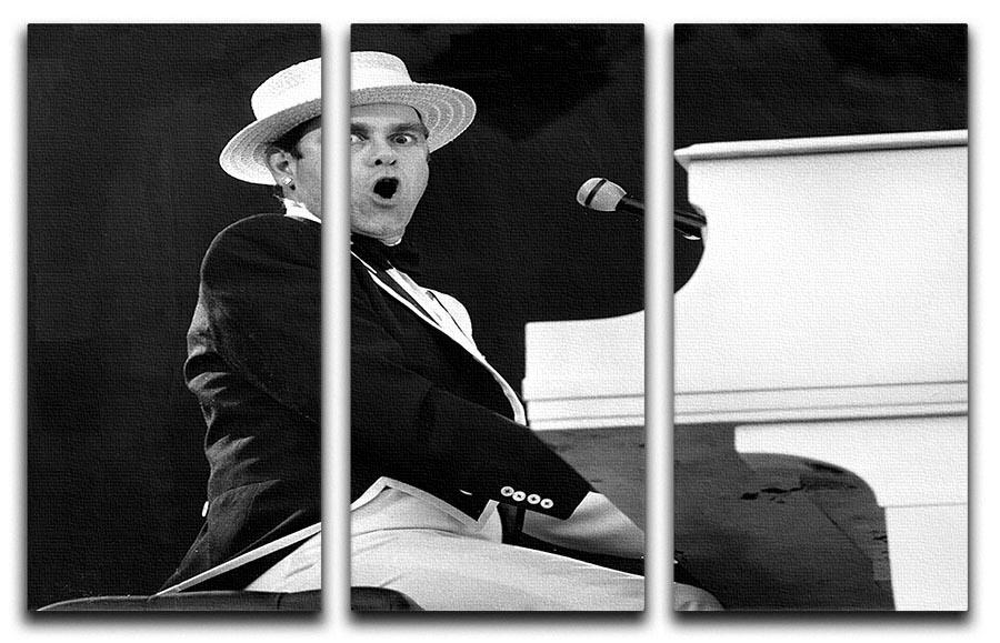 Elton John at Wembley 1984 3 Split Panel Canvas Print - Canvas Art Rocks - 1