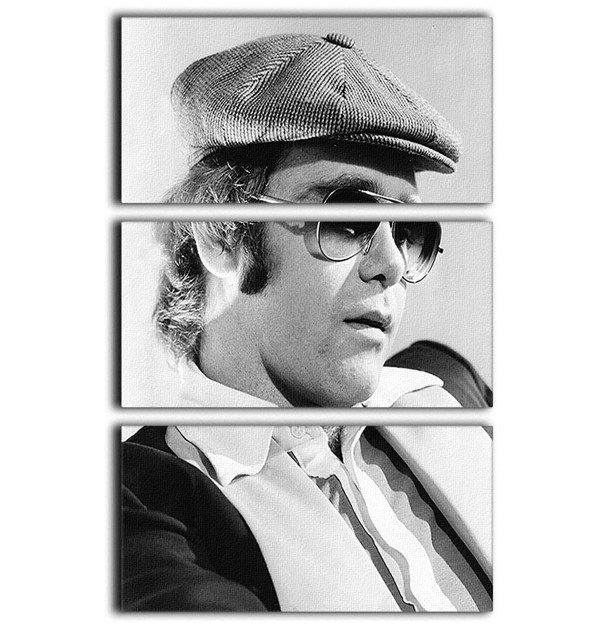 Elton John in 1977 3 Split Panel Canvas Print - Canvas Art Rocks - 1