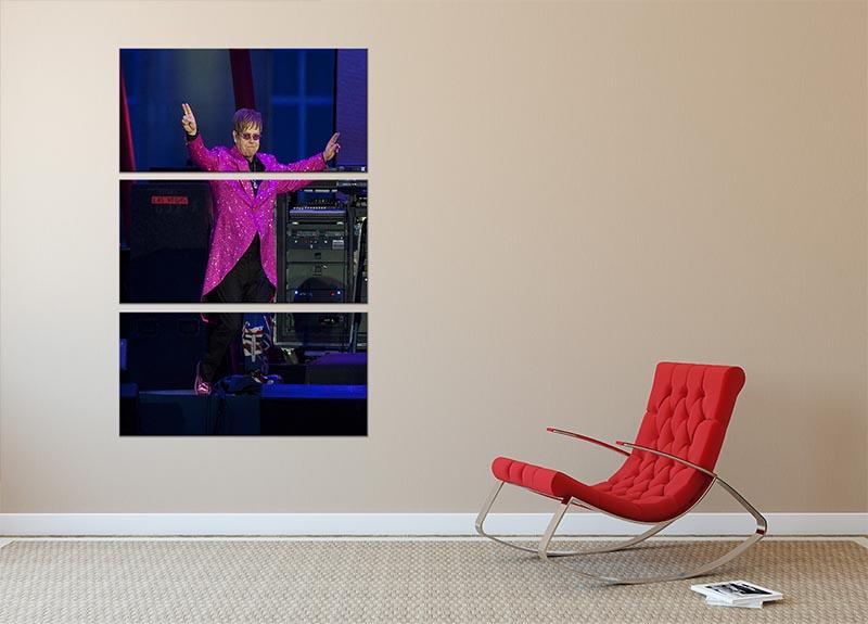 Elton John in concert 3 Split Panel Canvas Print - Canvas Art Rocks - 2