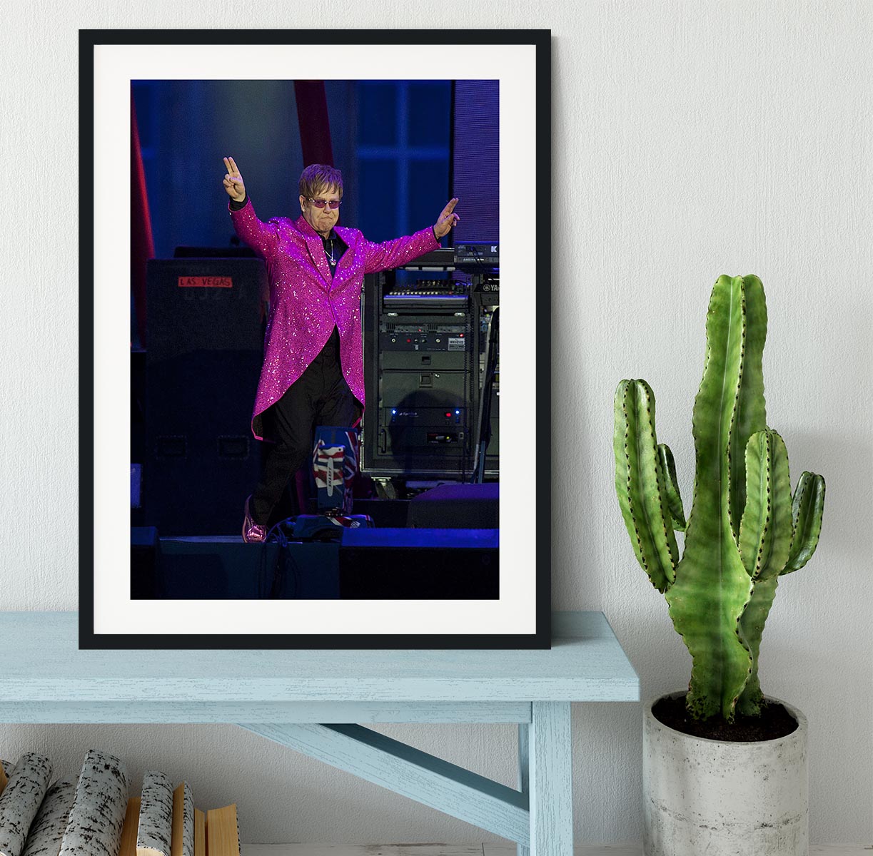Elton John in concert Framed Print - Canvas Art Rocks - 1
