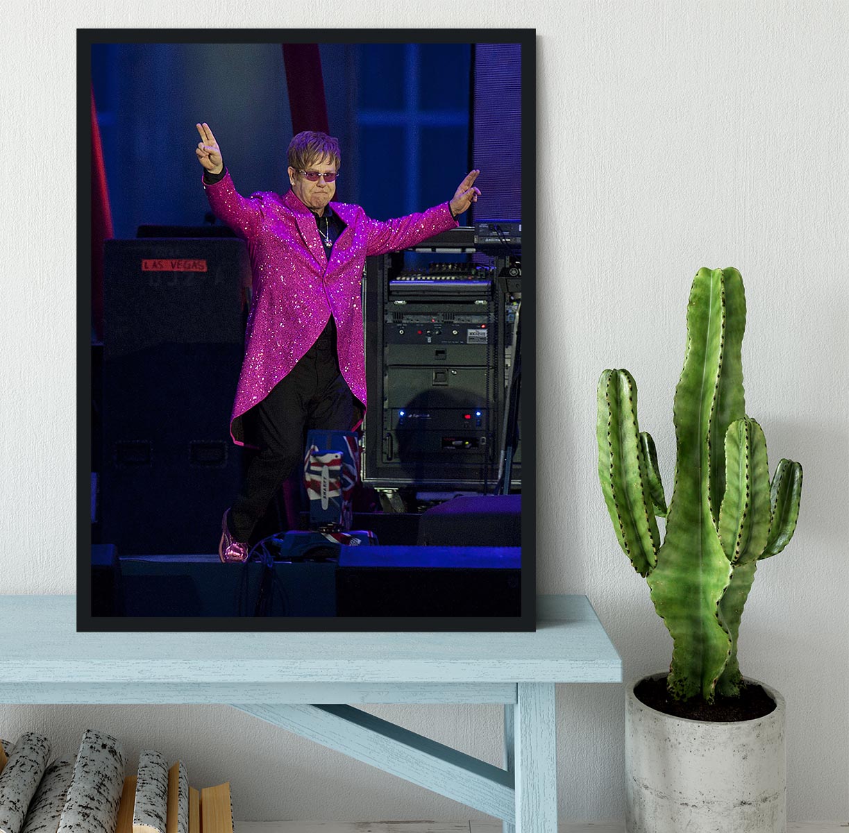 Elton John in concert Framed Print - Canvas Art Rocks - 2