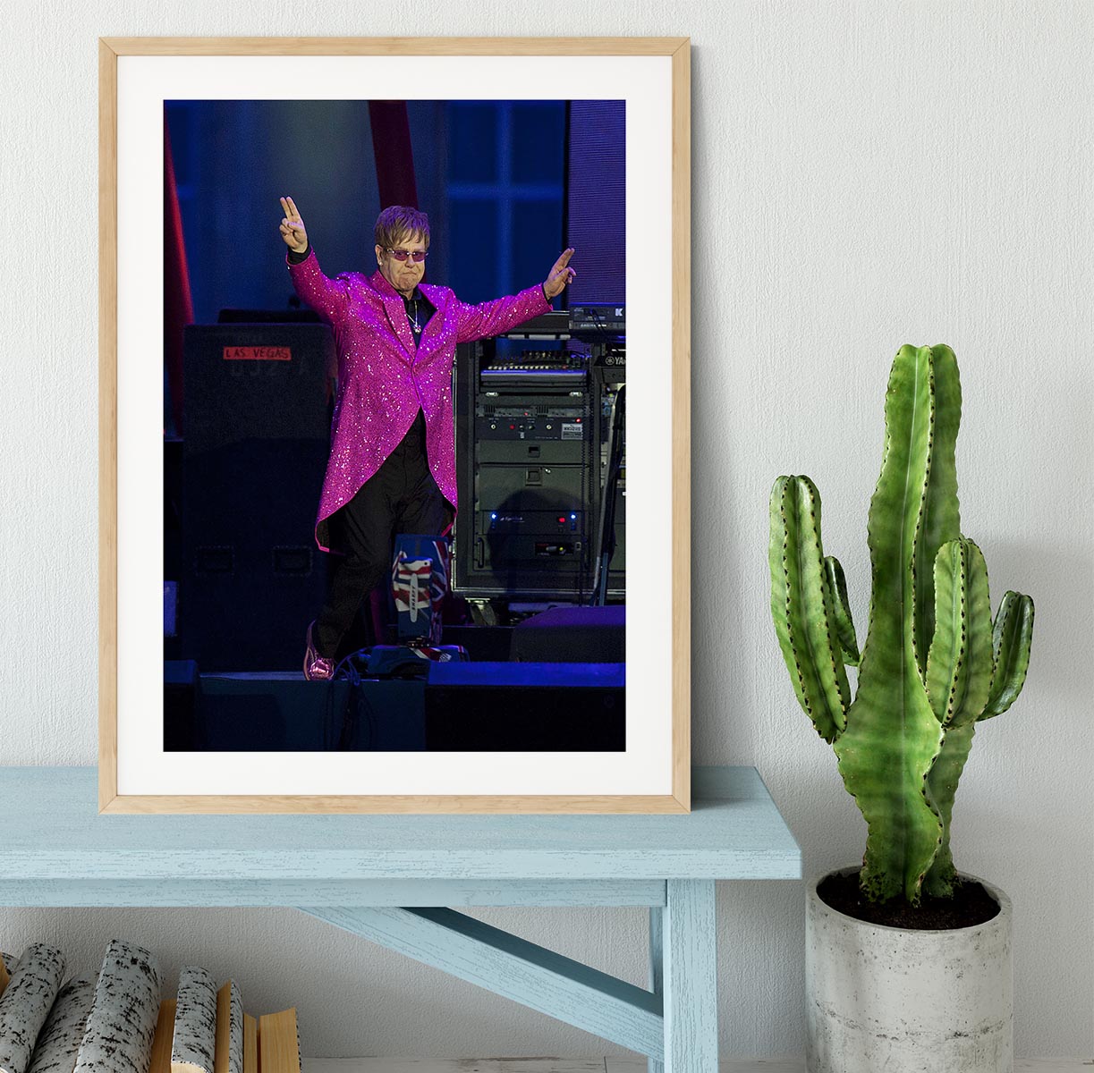 Elton John in concert Framed Print - Canvas Art Rocks - 3