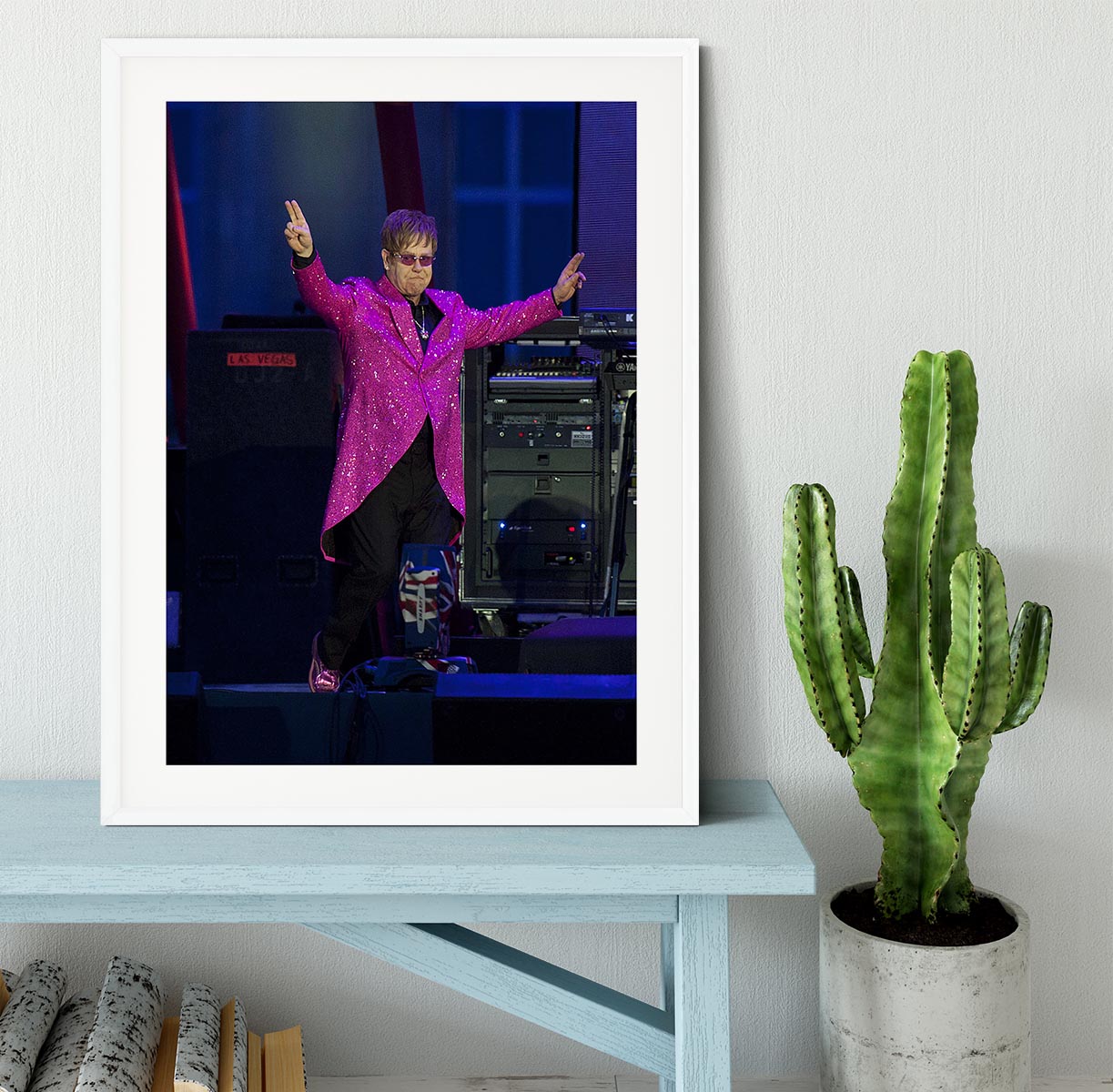 Elton John in concert Framed Print - Canvas Art Rocks - 5