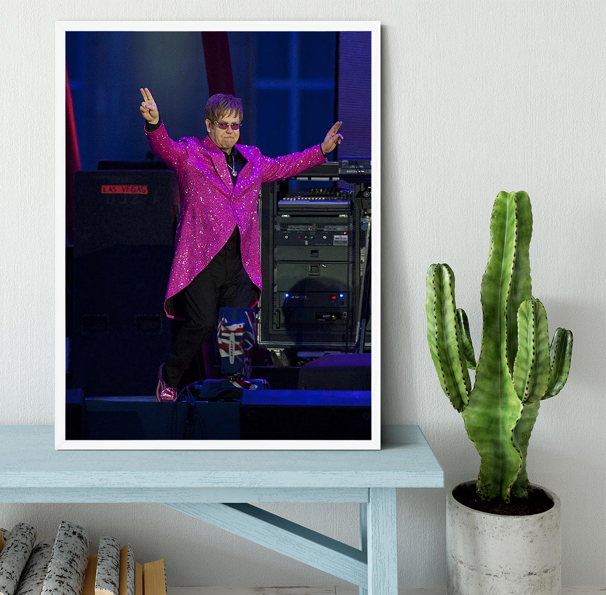 Elton John in concert Framed Print - Canvas Art Rocks -6