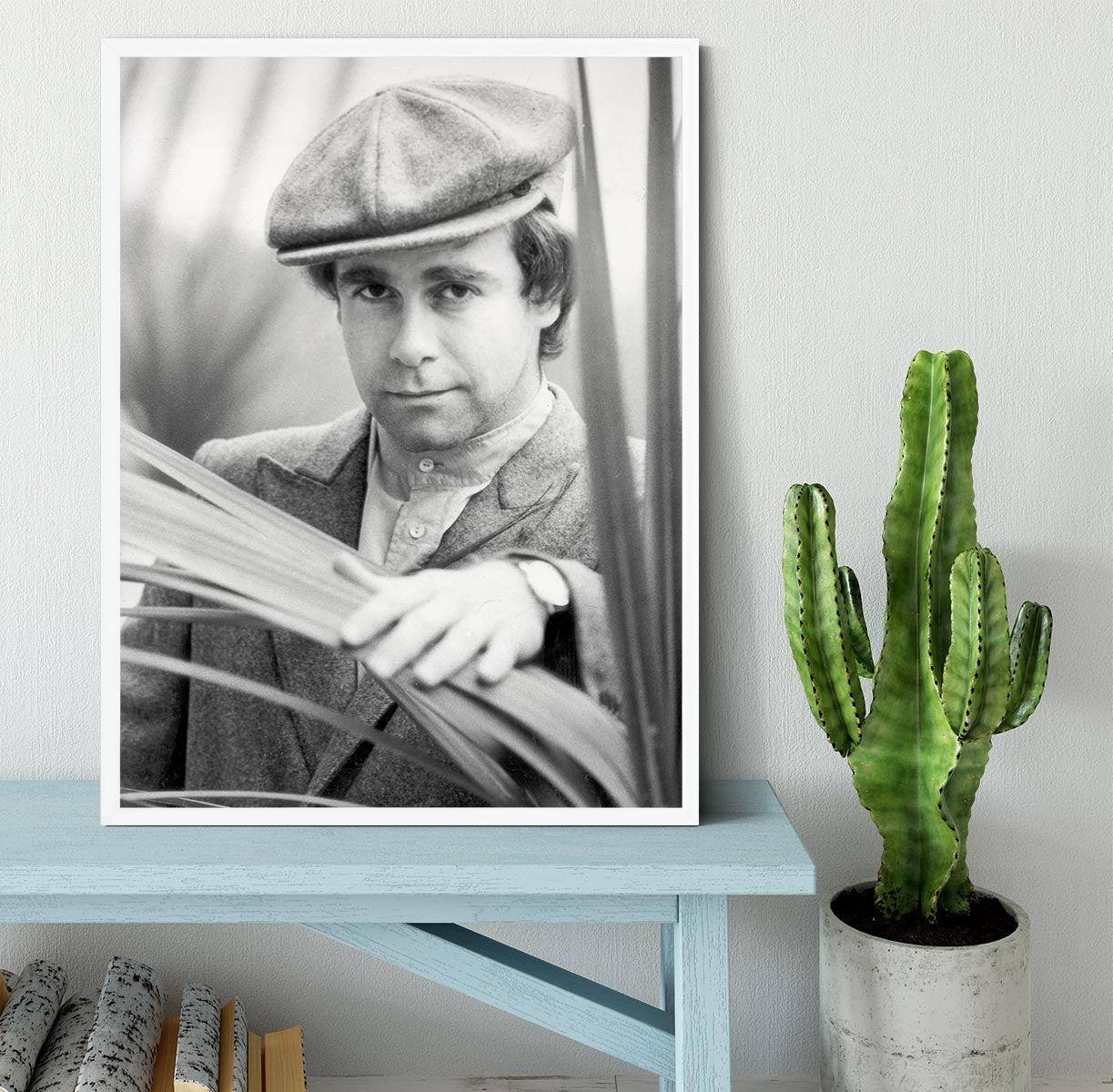 Elton John in plants Framed Print - Canvas Art Rocks -6