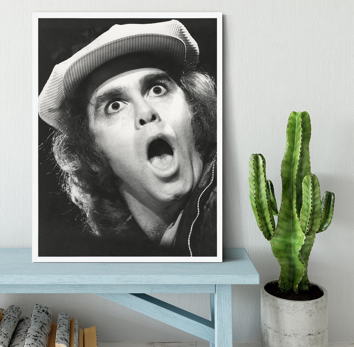 Elton John shocked Framed Print - Canvas Art Rocks -6