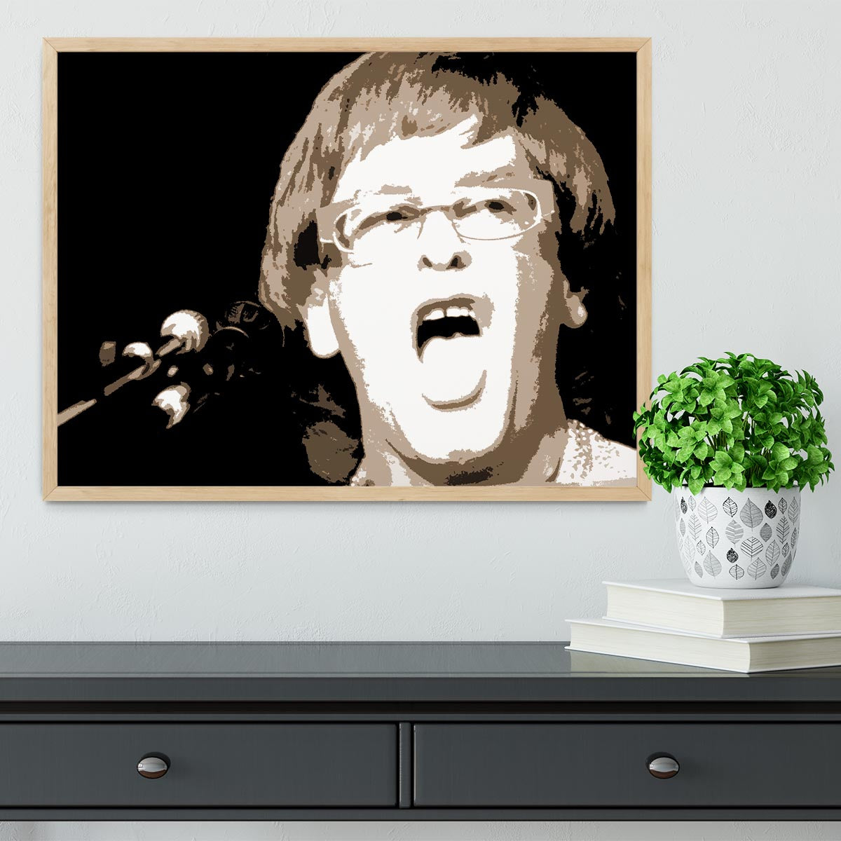 Elton John singing pop art Framed Print - Canvas Art Rocks - 4