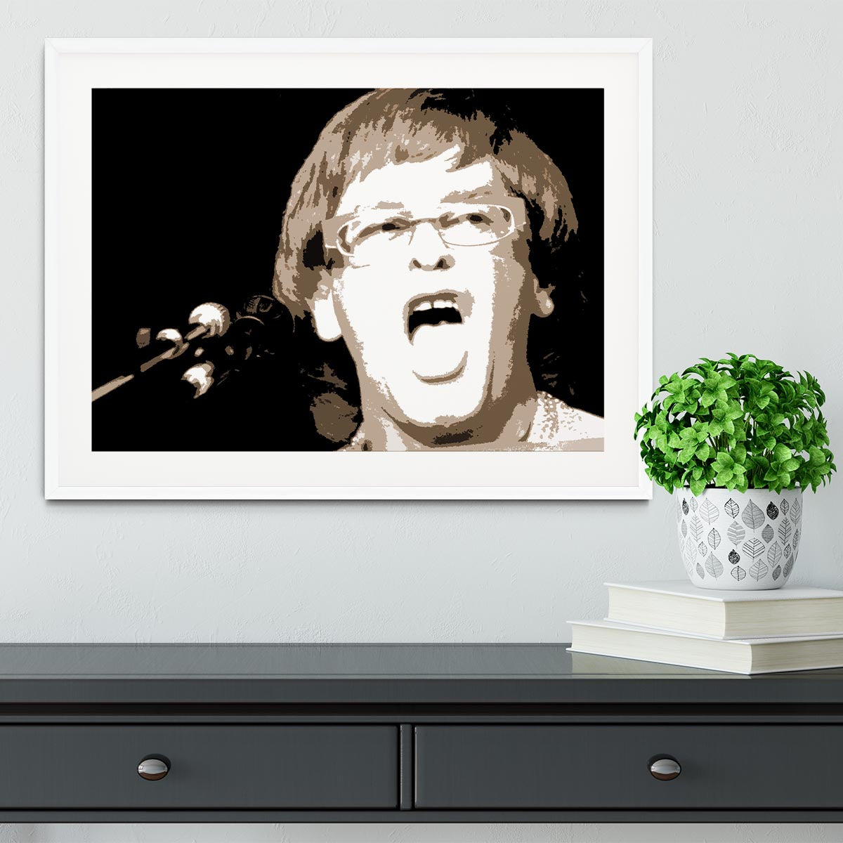 Elton John singing pop art Framed Print - Canvas Art Rocks - 5