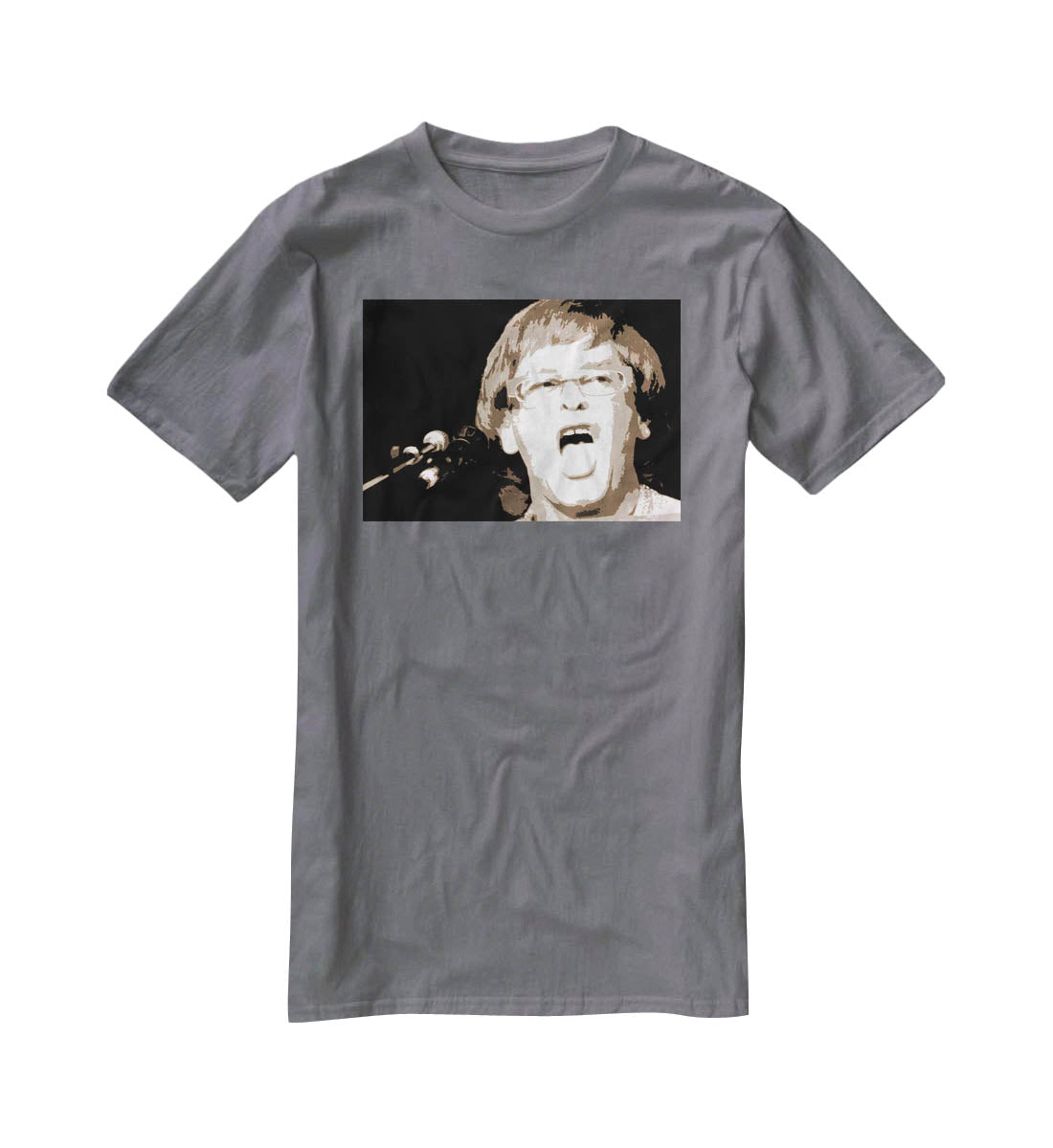 Elton John singing pop art T-Shirt - Canvas Art Rocks - 3
