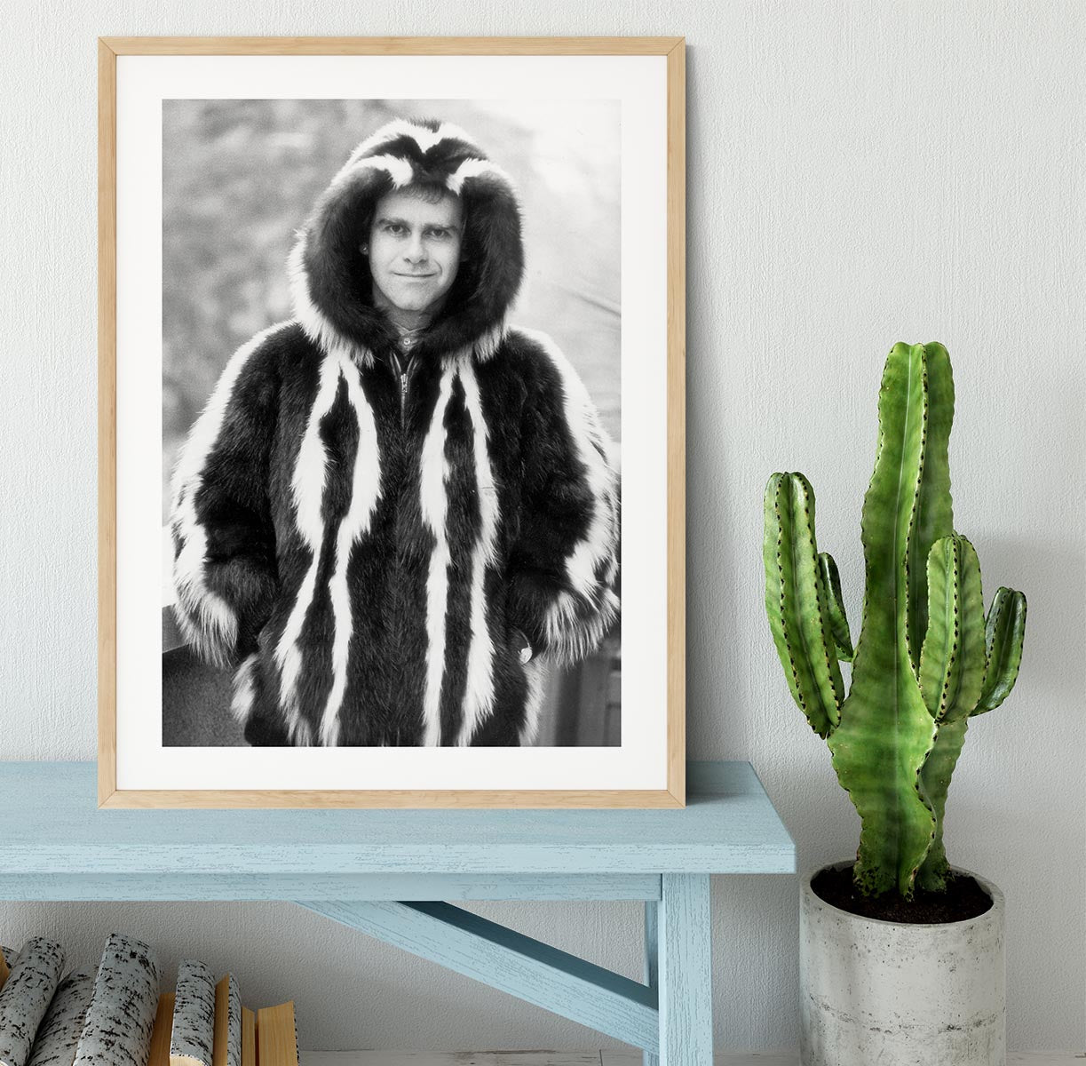 Elton in furs Framed Print - Canvas Art Rocks - 3