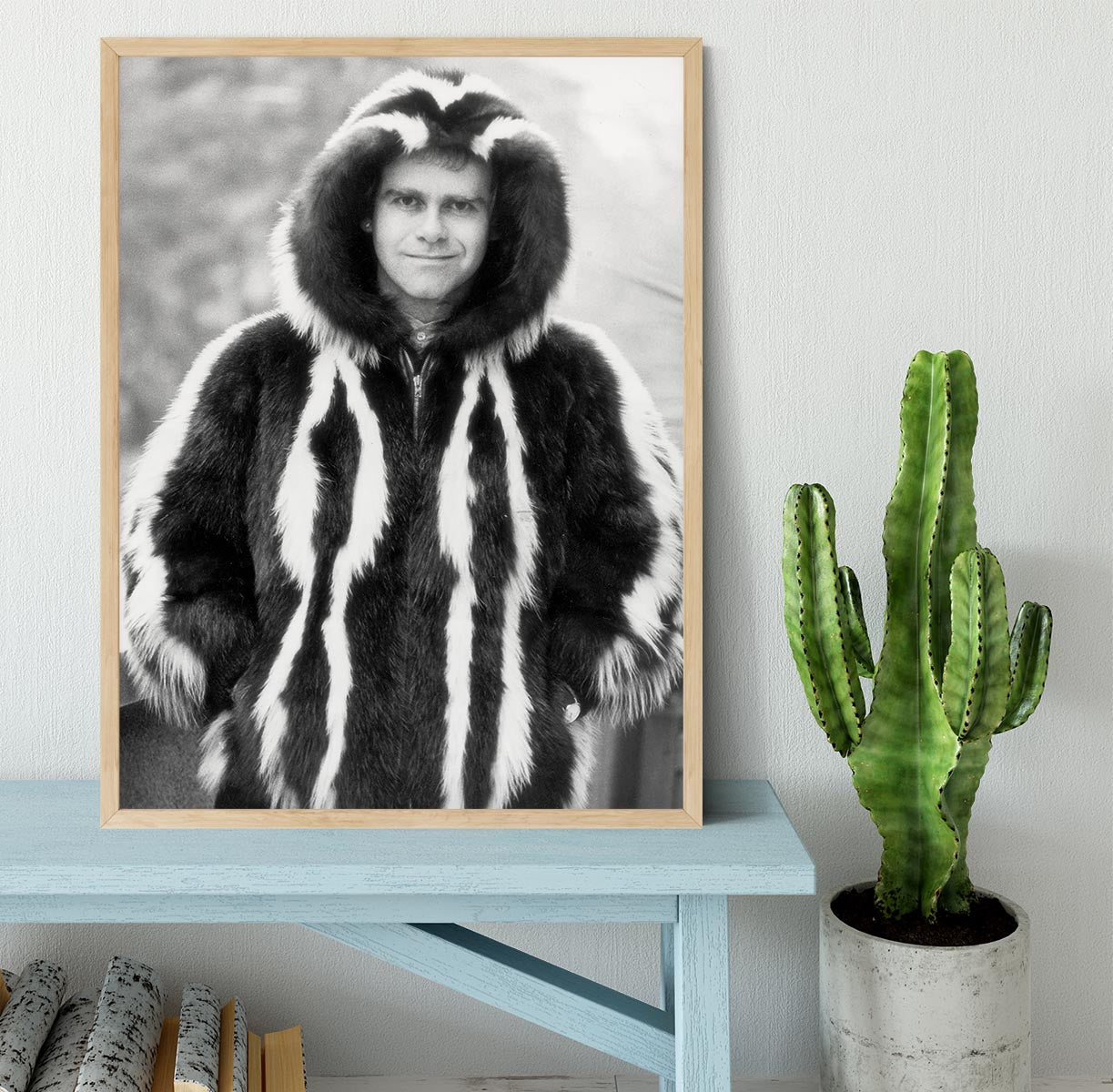 Elton in furs Framed Print - Canvas Art Rocks - 4