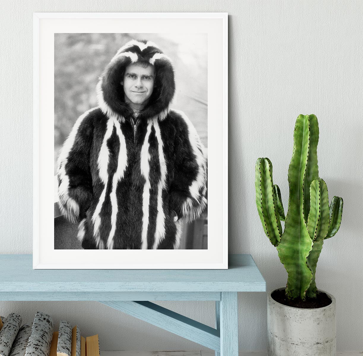 Elton in furs Framed Print - Canvas Art Rocks - 5