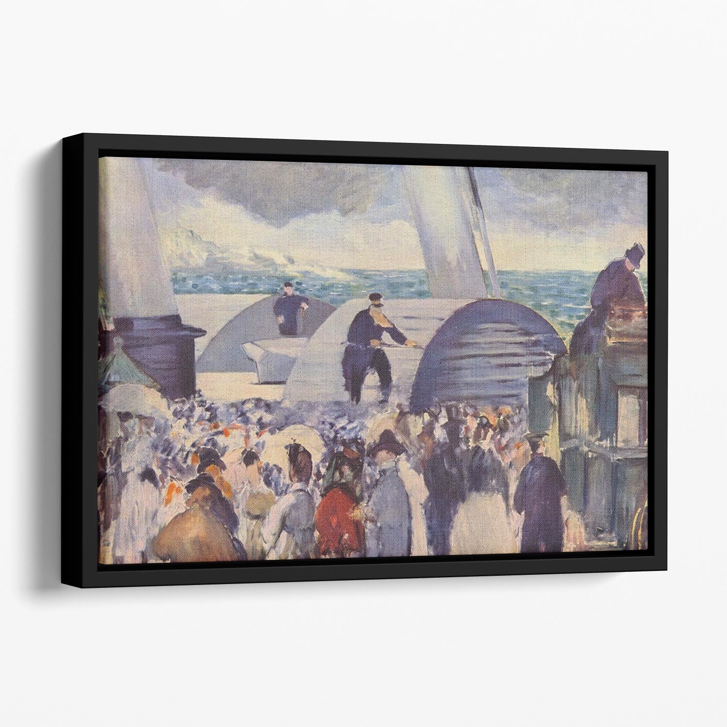 Embarkation after Folkestone by Manet Floating Framed Canvas