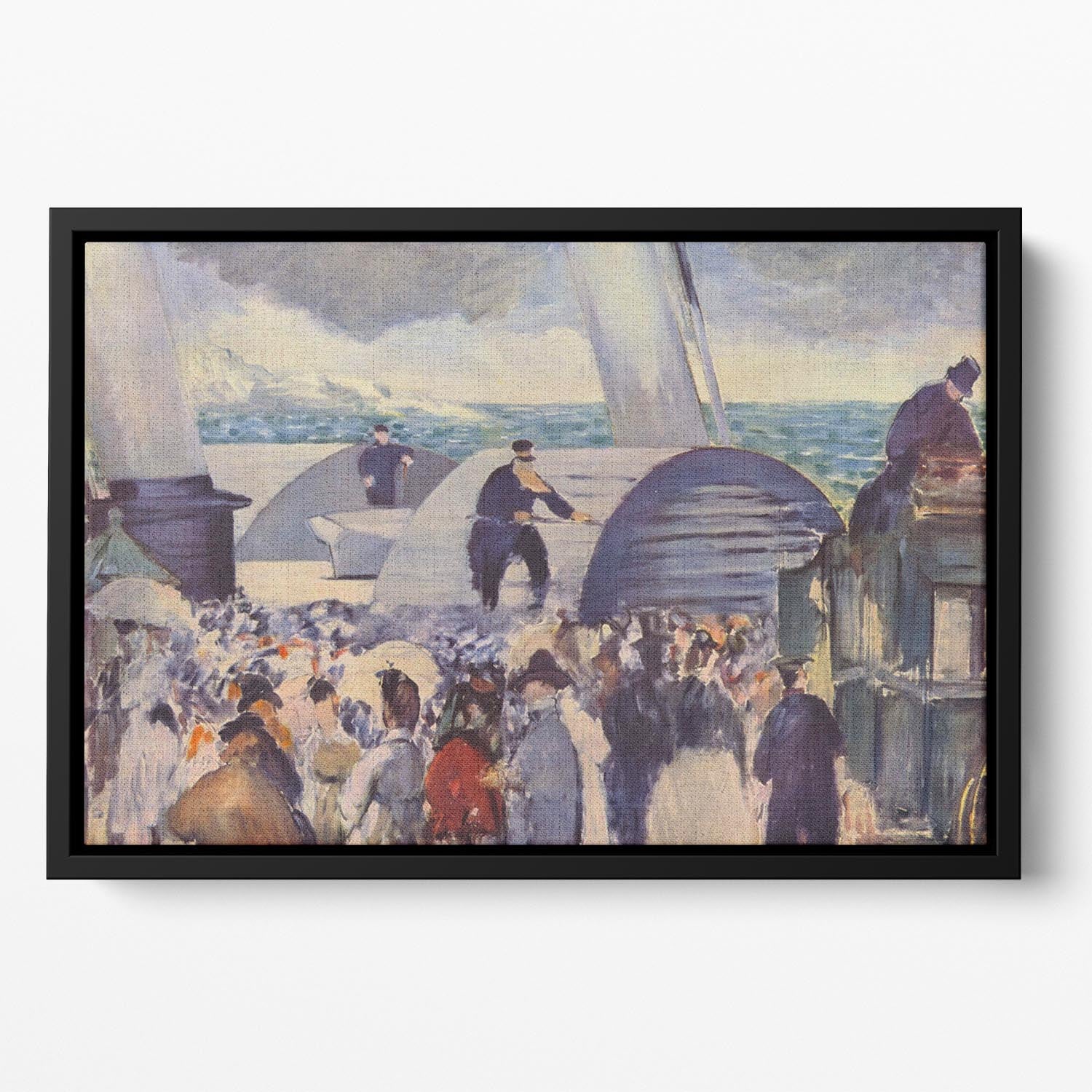 Embarkation after Folkestone by Manet Floating Framed Canvas