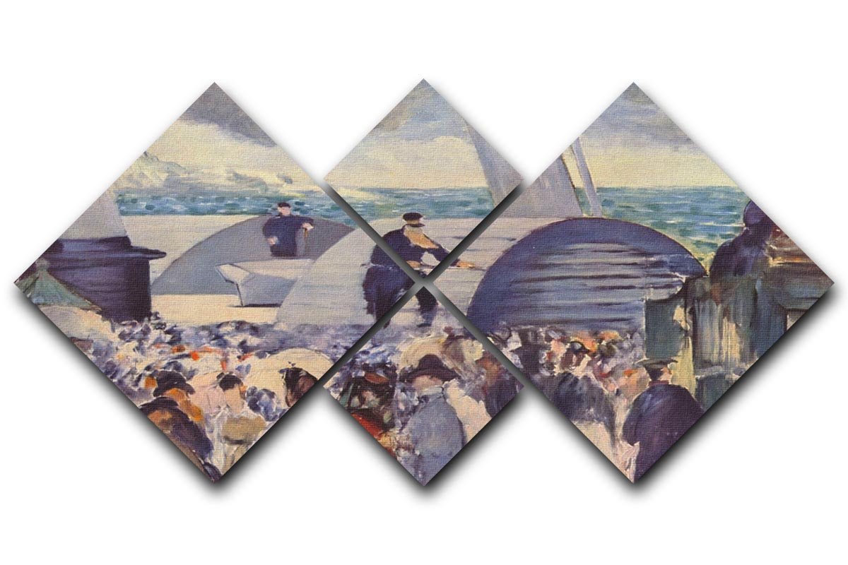 Embarkation of the Folkestone by Manet 4 Square Multi Panel Canvas  - Canvas Art Rocks - 1
