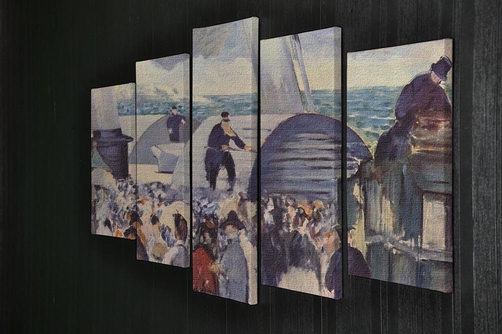 Embarkation of the Folkestone by Manet 5 Split Panel Canvas - Canvas Art Rocks - 2