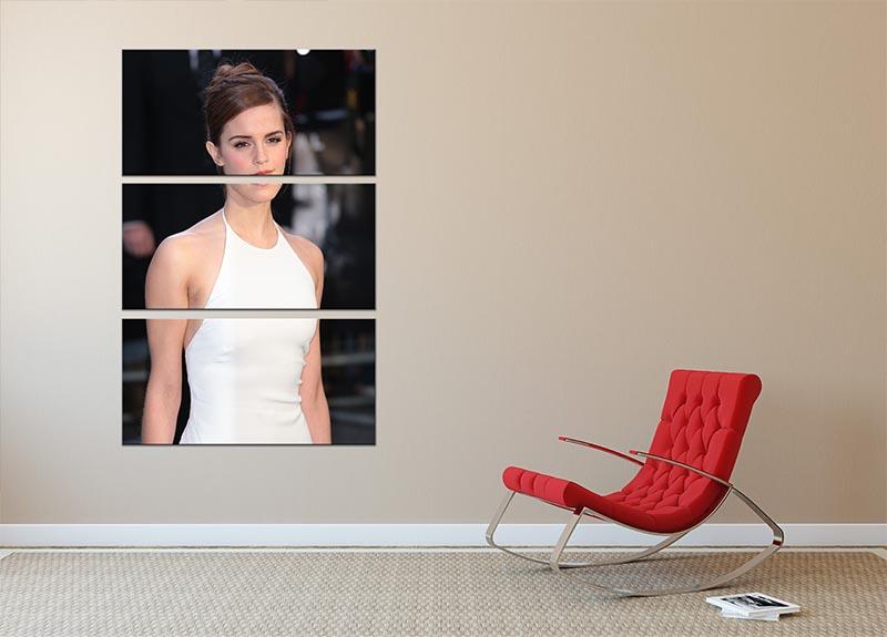 Emma Watson 3 Split Panel Canvas Print - Canvas Art Rocks - 2