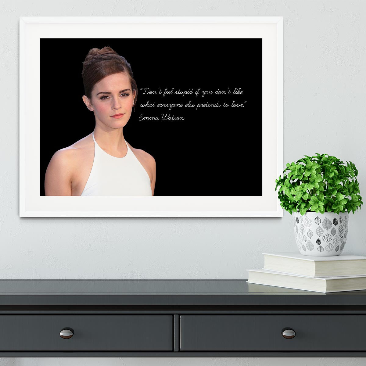 Emma Watson Dont Feel Stupid Framed Print - Canvas Art Rocks - 5
