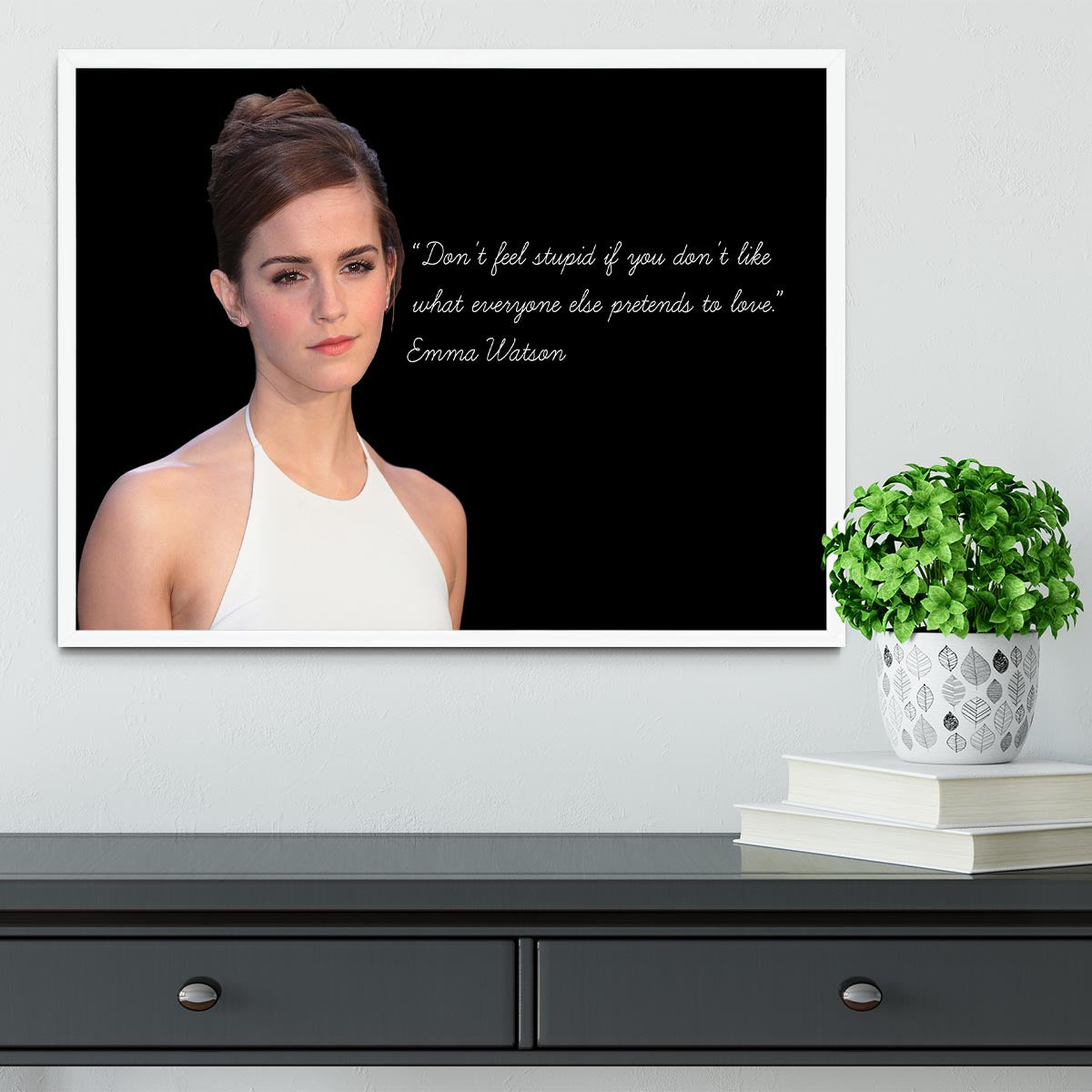 Emma Watson Dont Feel Stupid Framed Print - Canvas Art Rocks -6