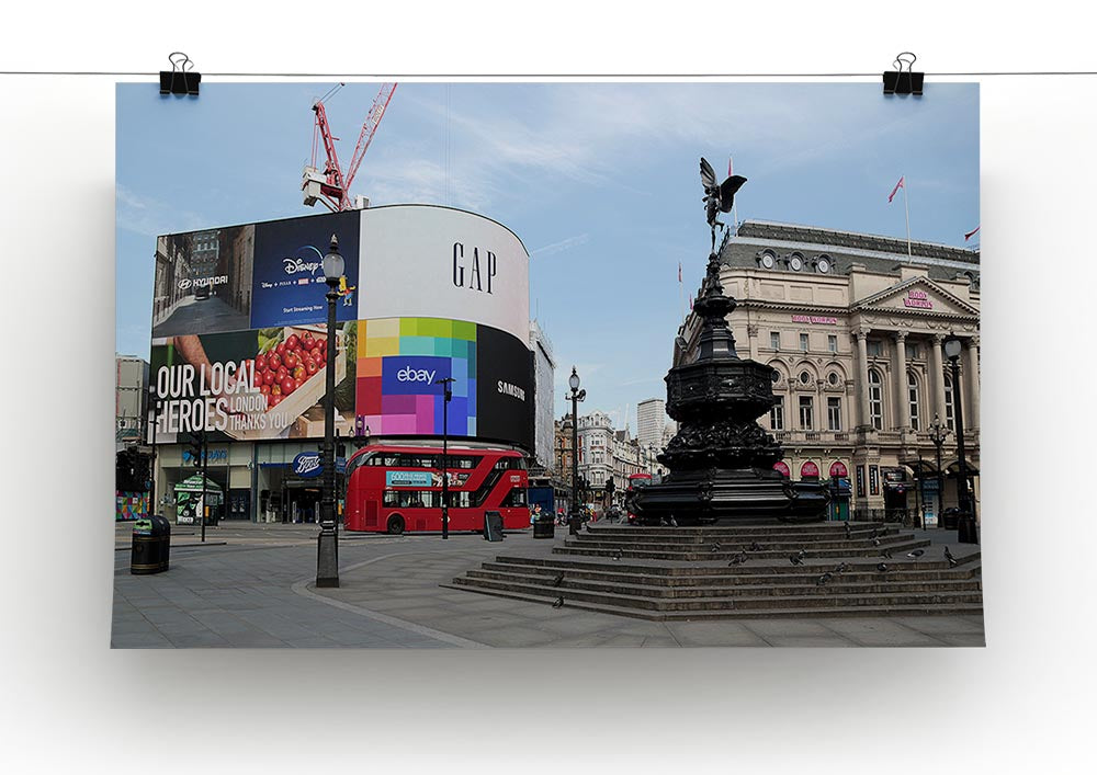 Empty Piccadilly Circus London under Lockdown 2020 Canvas Print or Poster - Canvas Art Rocks - 2