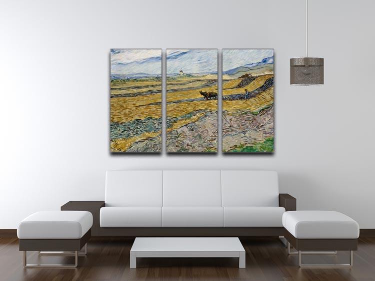 Enclosed Field with Ploughman 3 Split Panel Canvas Print - Canvas Art Rocks - 4