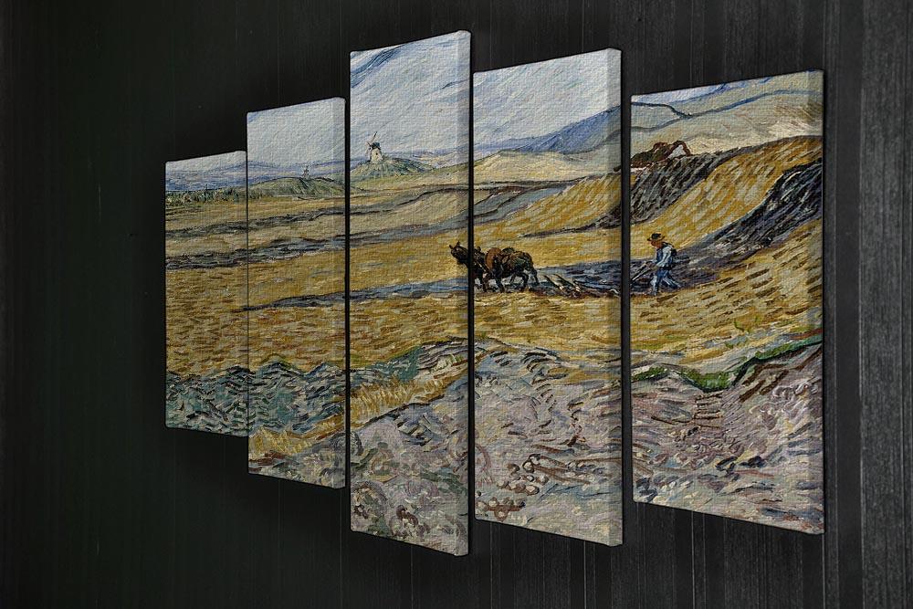 Enclosed Field with Ploughman 5 Split Panel Canvas - Canvas Art Rocks - 2