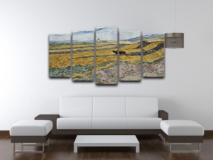 Enclosed Field with Ploughman 5 Split Panel Canvas - Canvas Art Rocks - 3