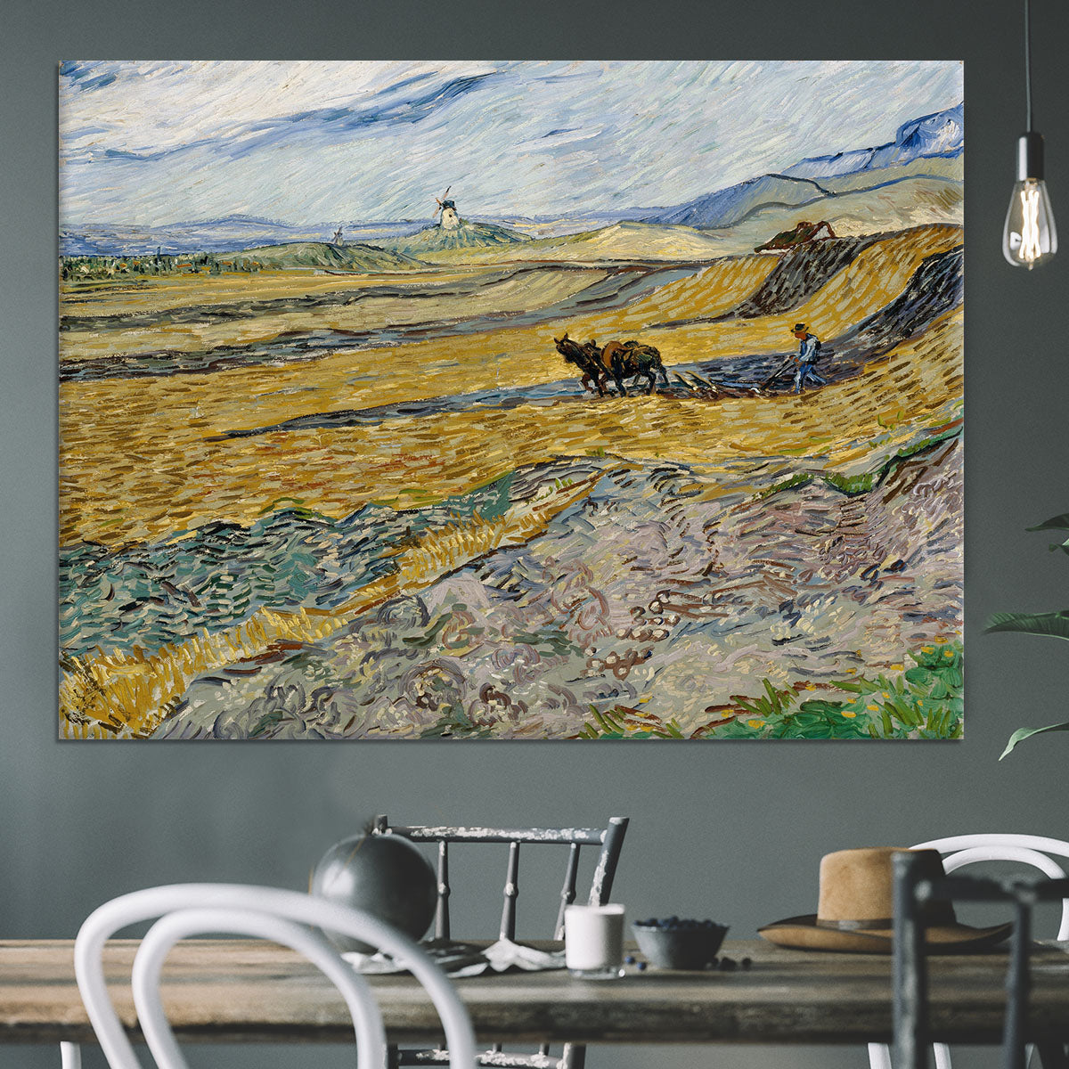 Enclosed Field with Ploughman Canvas Print or Poster - Canvas Art Rocks - 3