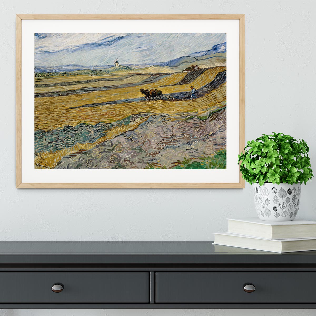 Enclosed Field with Ploughman Framed Print - Canvas Art Rocks - 3