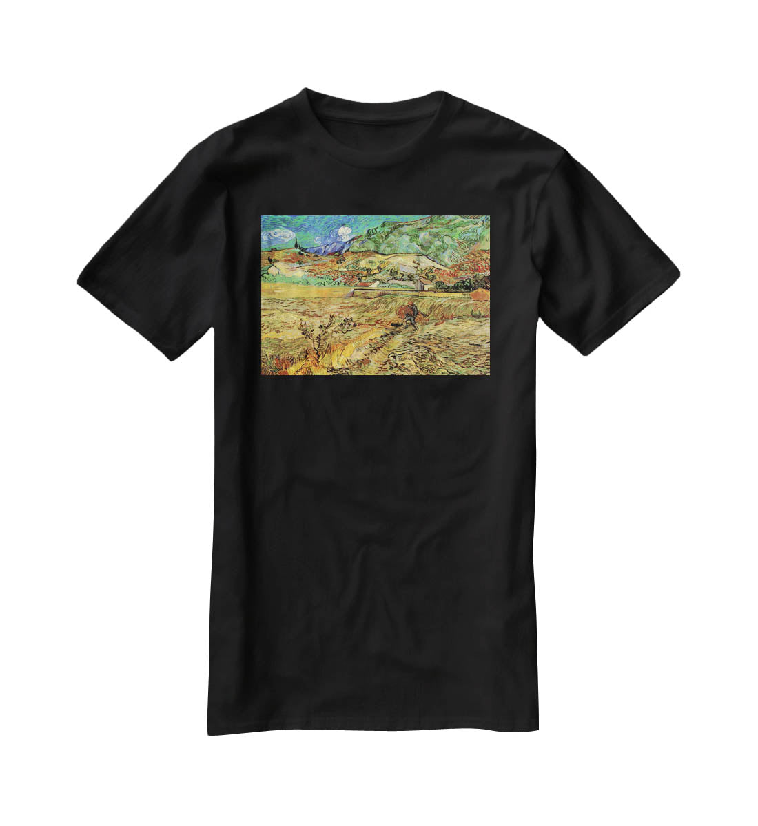 Enclosed Wheat Field with Peasant by Van Gogh T-Shirt - Canvas Art Rocks - 1