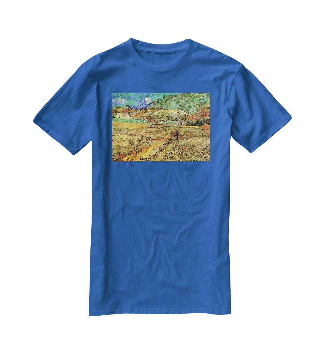 Enclosed Wheat Field with Peasant by Van Gogh T-Shirt - Canvas Art Rocks - 2