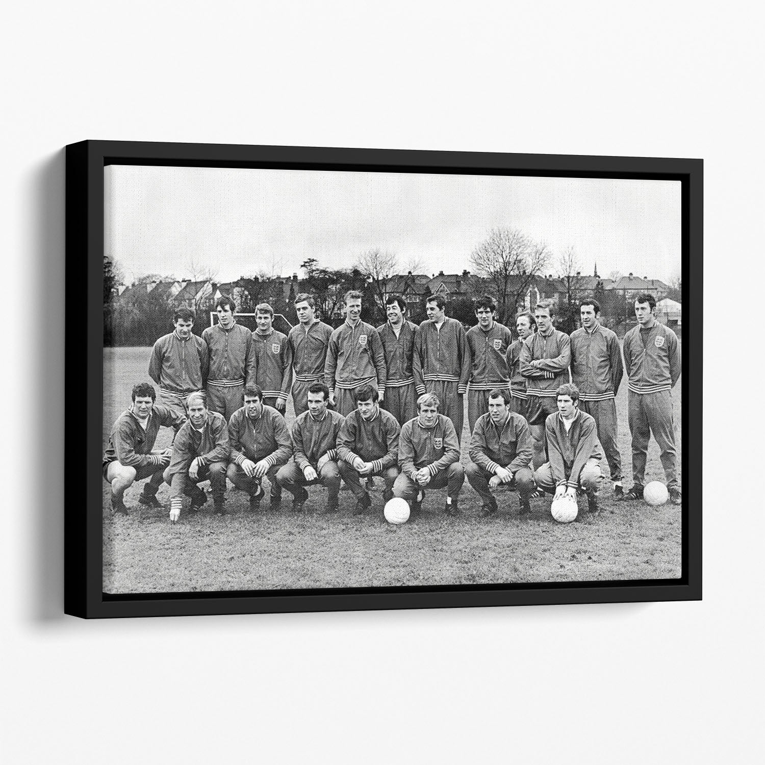 England Football Team 1969 Floating Framed Canvas - Canvas Art Rocks - 1