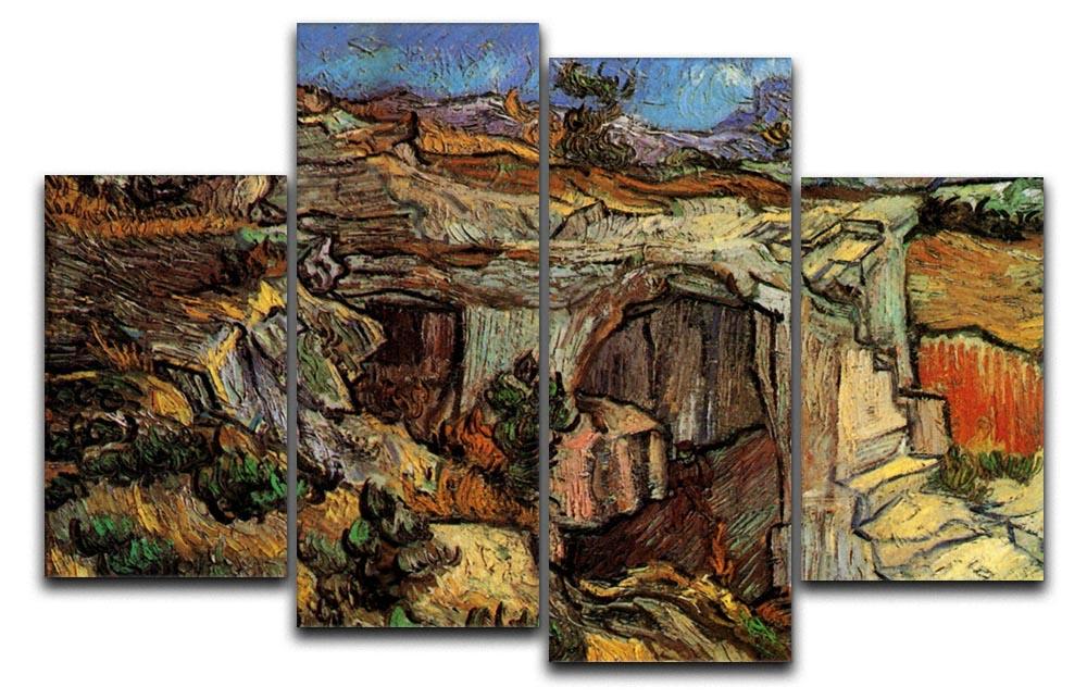 Entrance to a Quarry near Saint-Remy by Van Gogh 4 Split Panel Canvas  - Canvas Art Rocks - 1